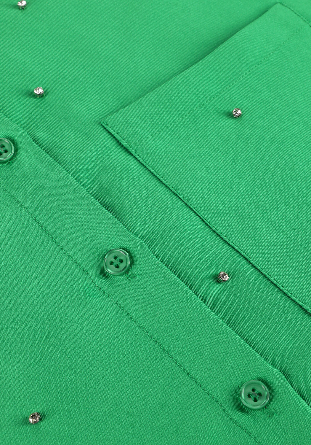 ALIX THE LABEL LADIES WOVEN EMBELLISHED SATIN BLOUSE Blouses en vert - large