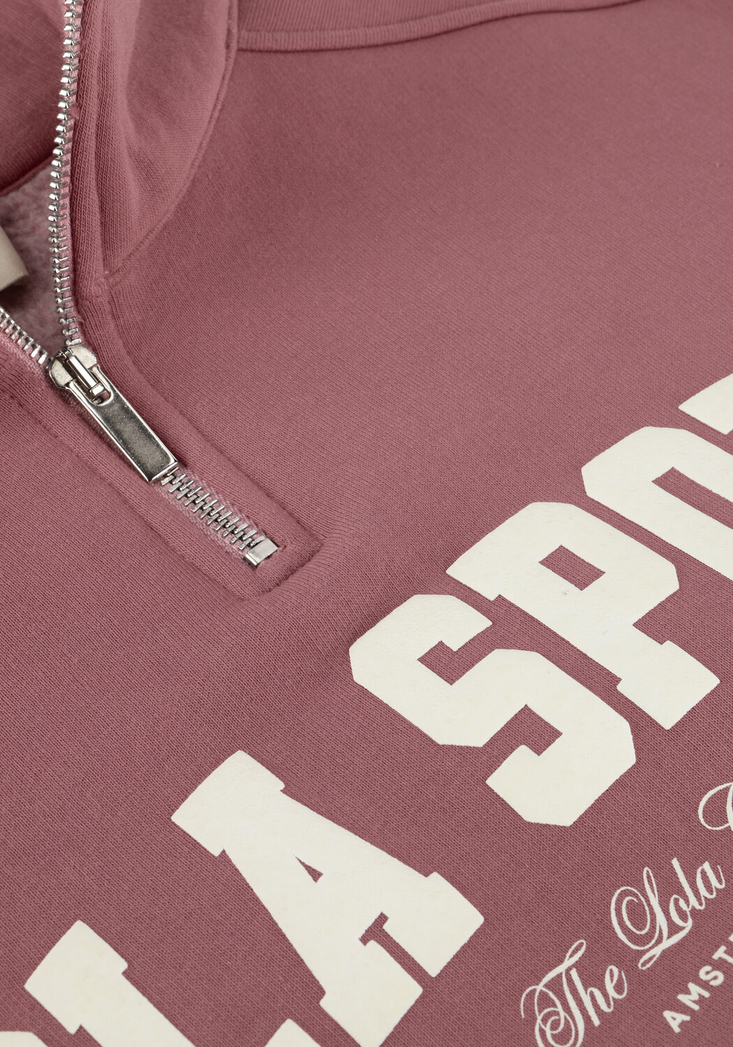 THE LOLA CLUB Pull JAYLA HALF ZIP SWEATER en rose - large