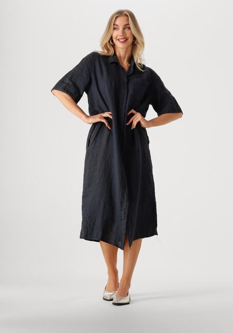 BY-BAR Robe midi BRUNO LINNEN DRESS Bleu foncé - large