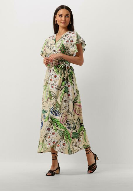 JANSEN AMSTERDAM Robe maxi WB566 PRINTED WRAP LONG DRESS Sable - large