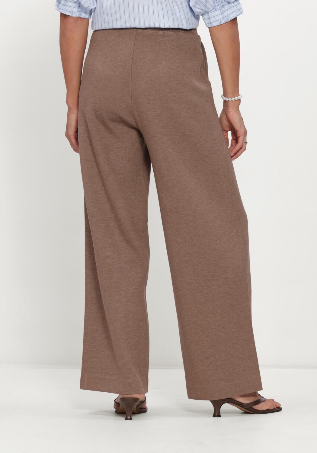 Bruine INWEAR Wijde broek GINCETTEIW MELANGE PANTS - large