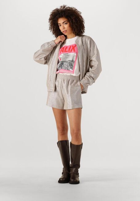 Witte ALIX THE LABEL T-shirt LADIES KNITTED PHOTOPRINT T-SHIRT - large