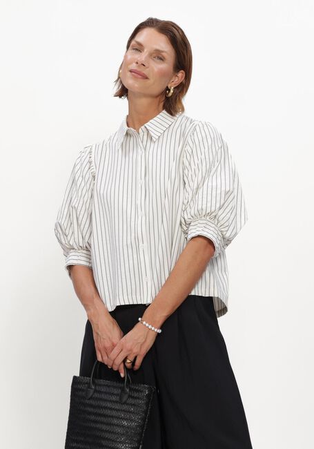 NEO NOIR ETTA SLIM STRIPE SHIRT Blouses &Eacute;cru - large