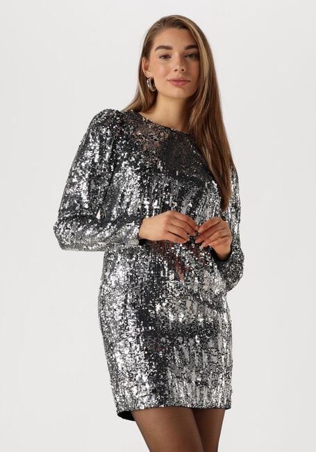 SELECTED FEMME Mini robe SLFARI-COLYN LS SHORT SEQUINS en argent - large
