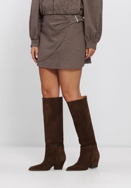 Bruine AAIKO Mini jurk SOIE CHECK VIS 515 - large