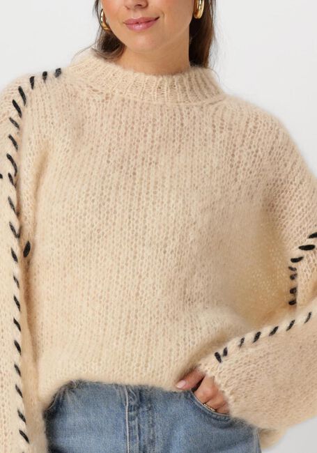 AMERICAN DREAMS Pull CATIO MOHAIR STITCH PULLOVER en beige - large