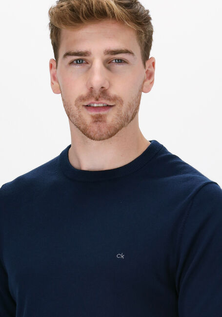 CALVIN KLEIN Pull SUPERIOR WOOL CREW NECK SWEATE en bleu - large