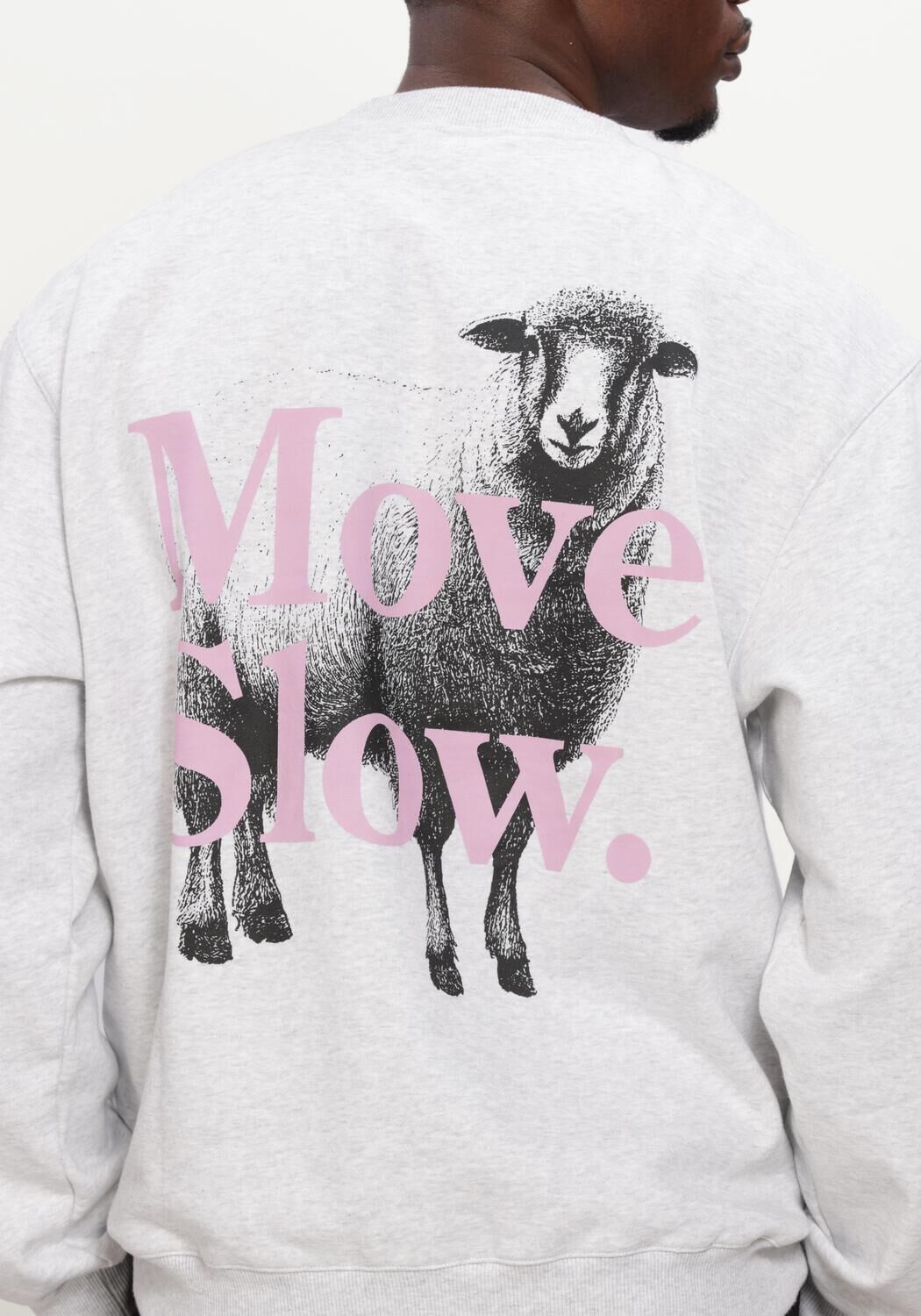 Grijze POCKIES Sweater MOVE SLOW CREW - large
