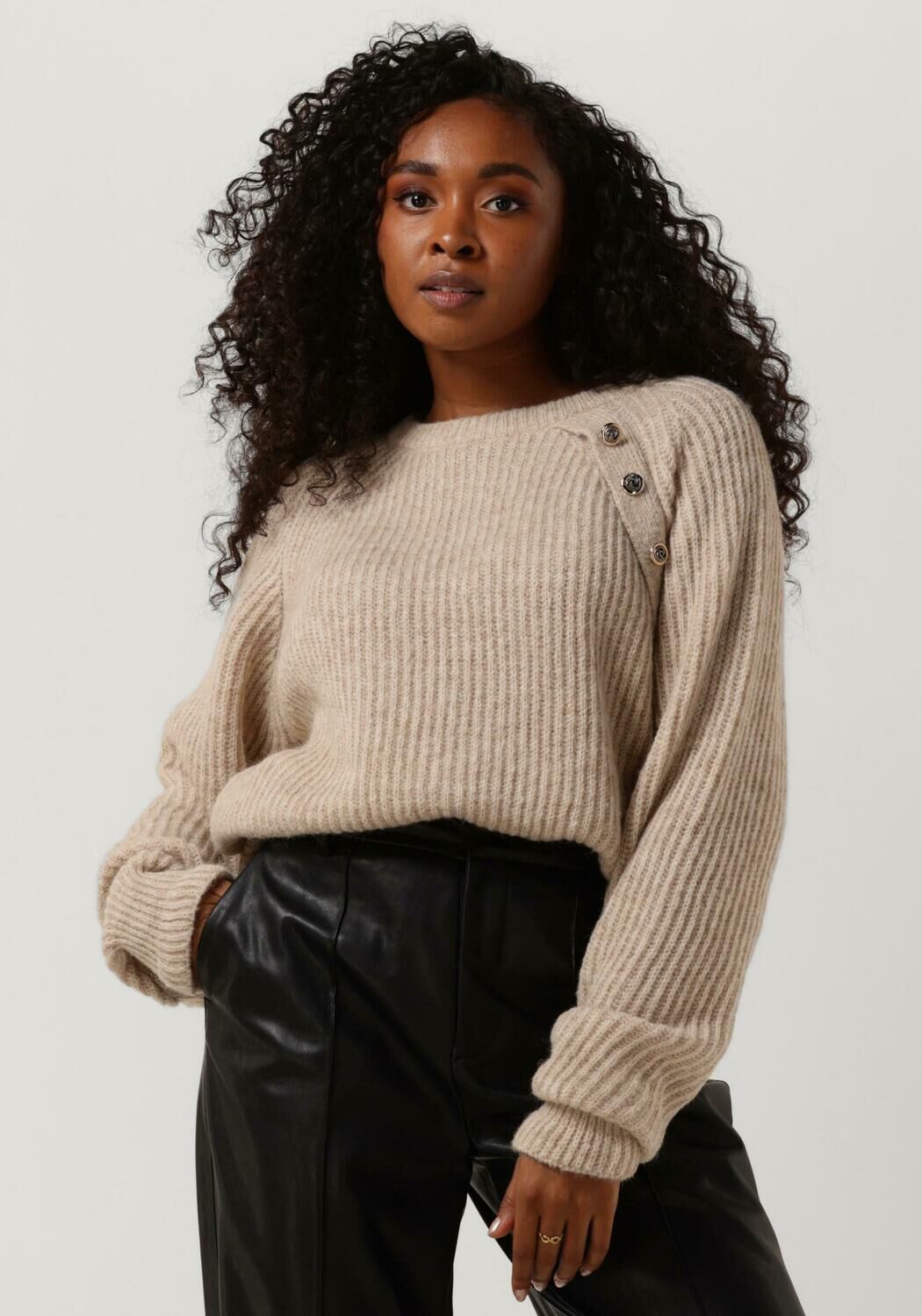 Ecru NOTRE V Trui KNIT BUTTON NV AZRA Omoda