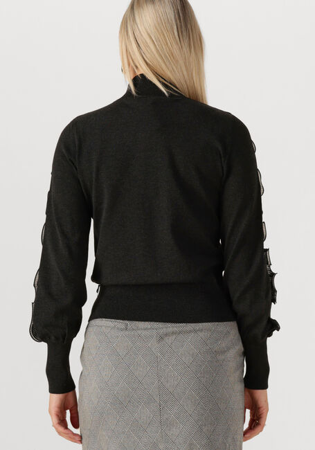 JANSEN AMSTERDAM Pull BARBARA TRUI FN 155 LONG SLEEVE PLISSE RUFFLES en noir - large