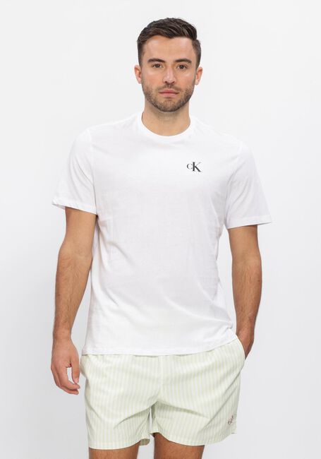 CALVIN KLEIN T-shirt SS 30S CLASSIC BACK MONOLOGO TEE en blanc - large
