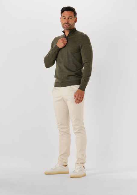 Groene PROFUOMO Trui PULLOVER HALF ZIP MERINO - large