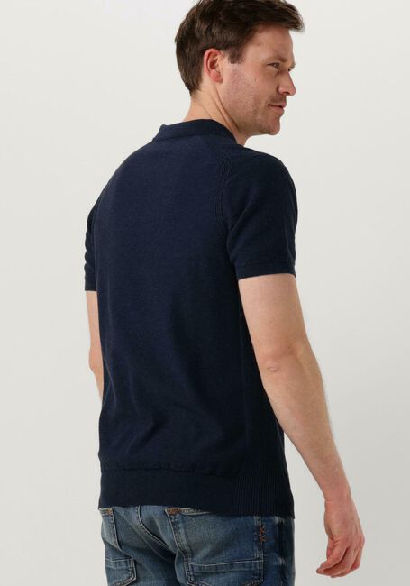 DSTREZZED Polo MERCURY S/S POLO MELANGE SLUB Bleu foncé - large