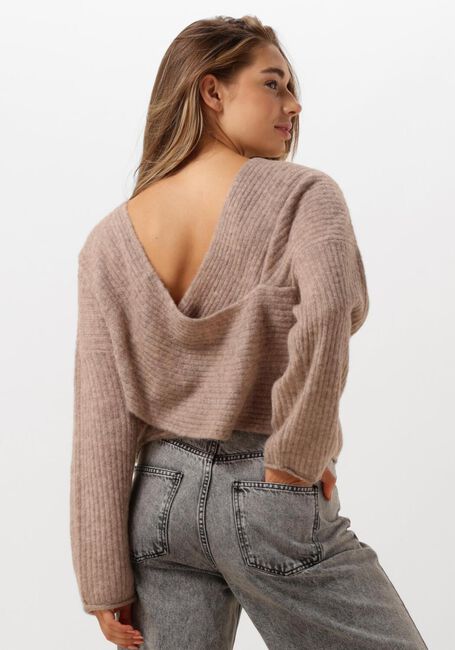 SECOND FEMALE Pull YMMA KNIT OPEN BACK en marron - large