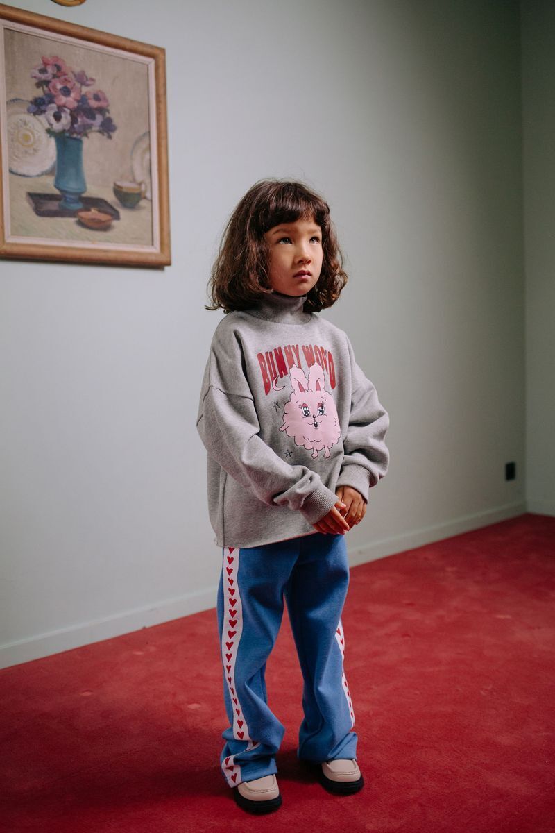 Lichtblauwe CALL ME FRANKIE Joggingbroek HEART PANTS - large