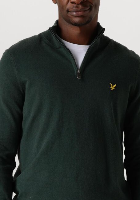 Donkergroene LYLE & SCOTT Trui COTTON MERINO QUARTER ZIP JUMPER - large