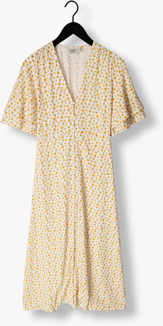ANOTHER LABEL Robe midi CLARE FLOWER DRESS S/S en jaune - large