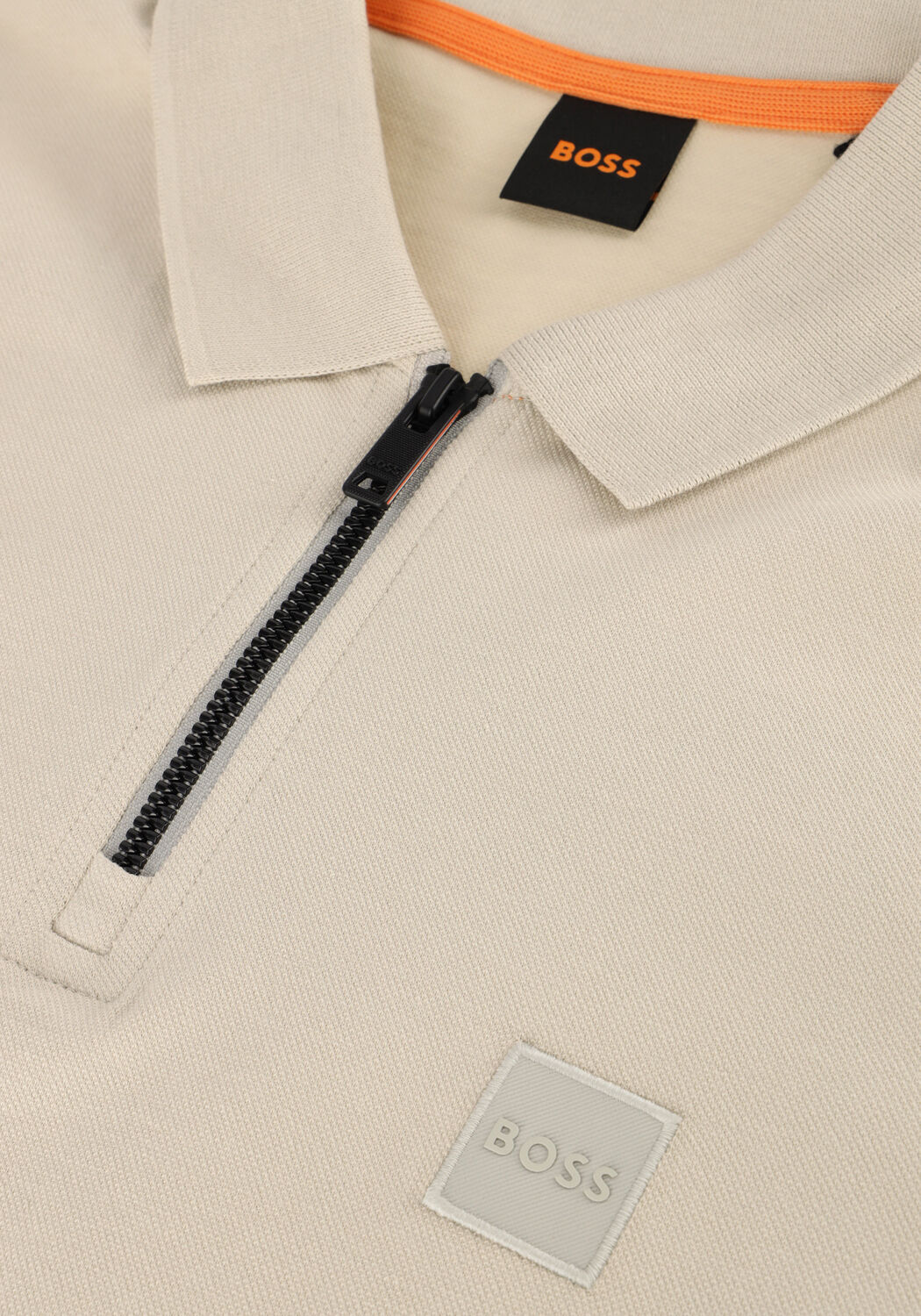 BOSS ORANGE Polo PASSERZIP en beige - large