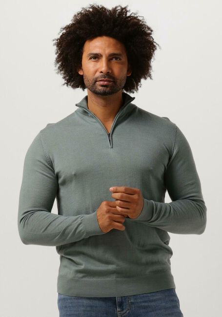 PROFUOMO Pull PULLOVER HALF ZIP en vert - large