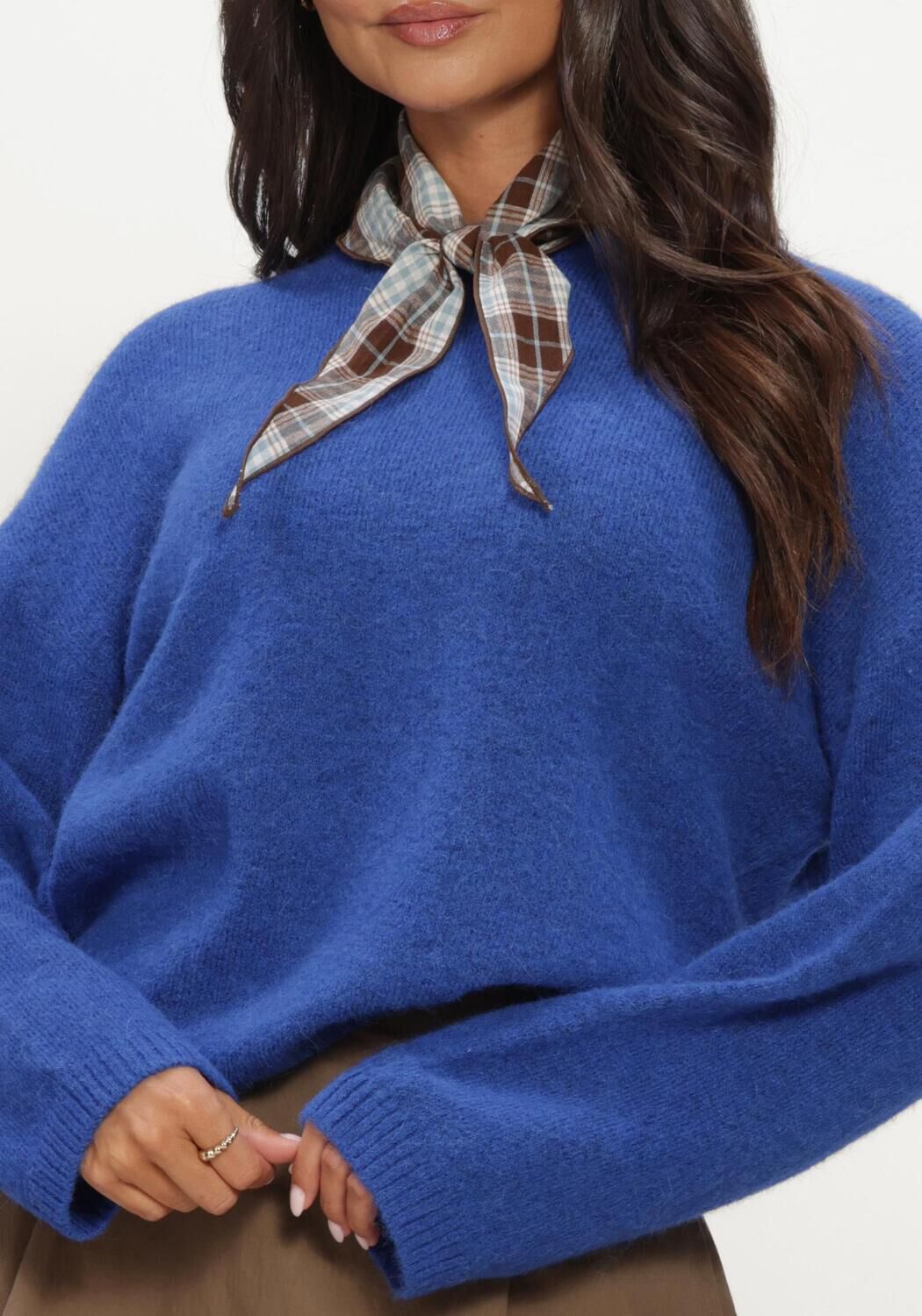 Blauwe MINUS Trui MSCHRISTA KNIT PULLOVER - large