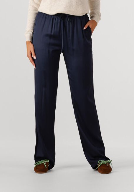 Donkerblauwe RESORT FINEST Wijde broek SATIN PANTS - large