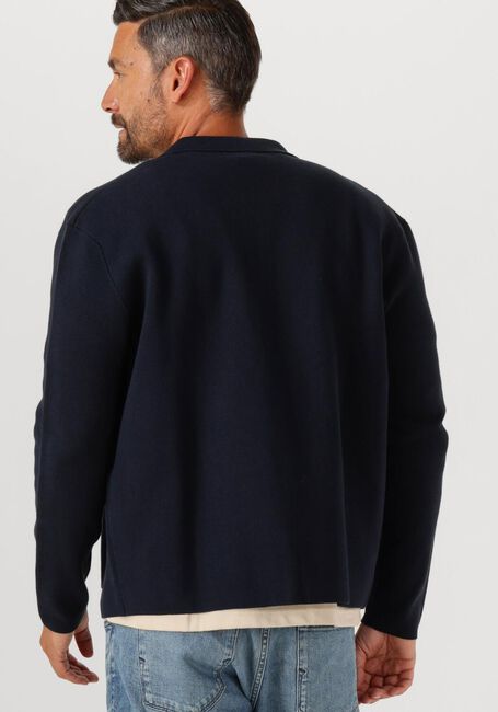SELECTED HOMME Gilet SLHMIKE LIGHT LS KNIT RELAXED POLO CARDIGAN Bleu foncé - large