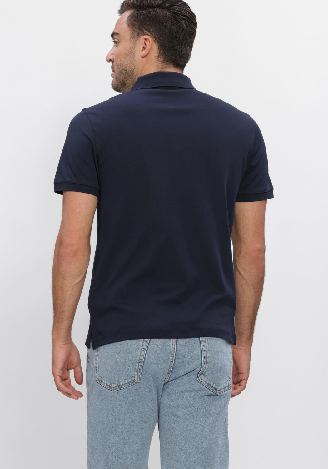 Donkerblauwe CALVIN KLEIN Polo SS SUPIMA CHEST EMB POLO - large