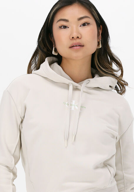 CALVIN KLEIN Pull MONOGRAM LOGO HOODIE WOMEN Blanc - large