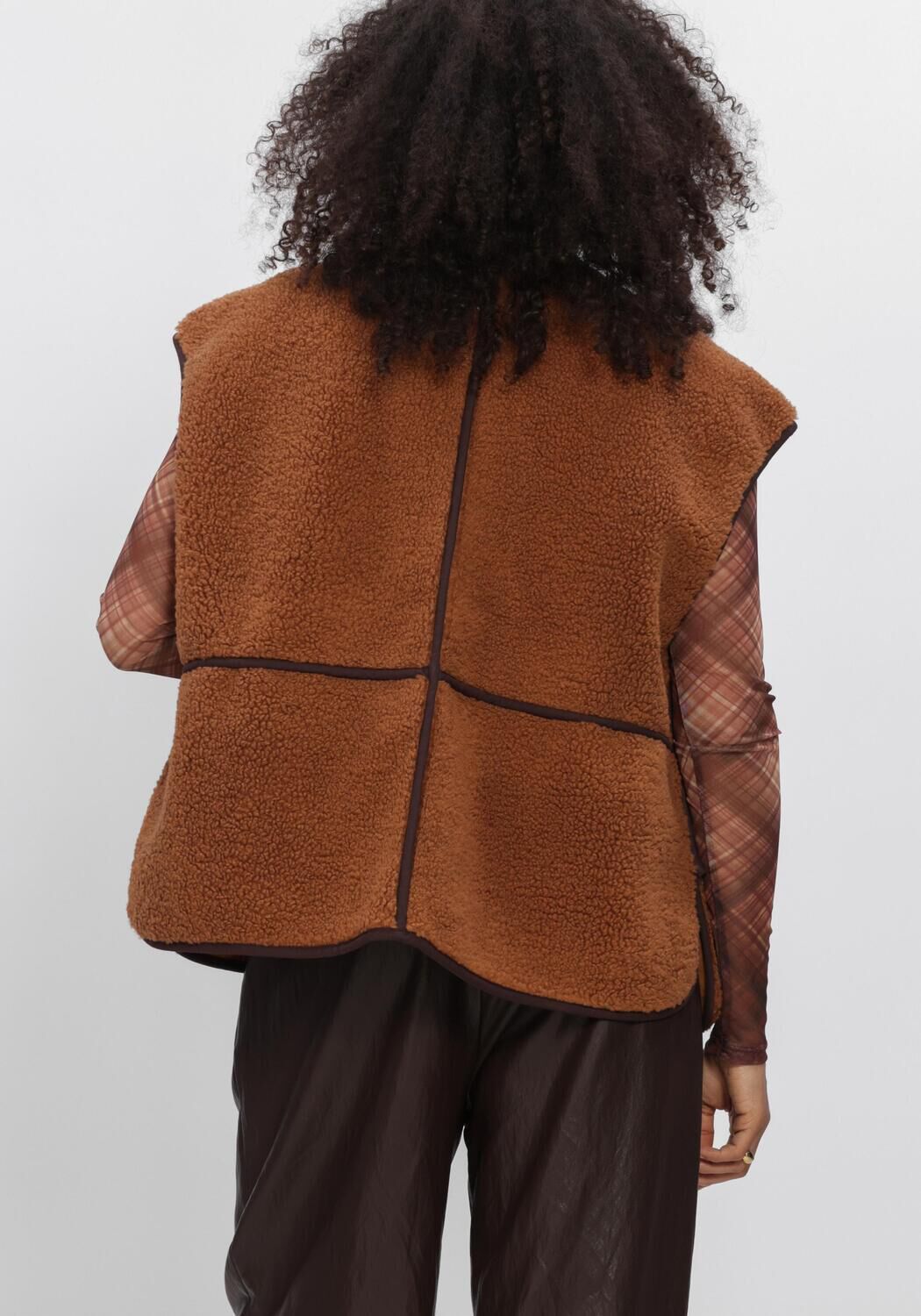 SUMMUM Gilet BODYWARMER BONDED TEDDY en marron - large