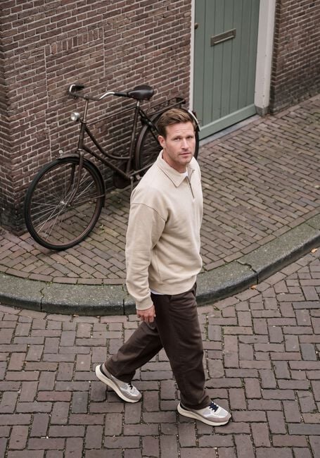 Khaki FOR&Eacute;T Trui HOOK HALF ZIP - large