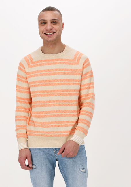 Oranje SCOTCH & SODA Trui STRUCTURED KNIT LINEN-BLEND CREWNECK PULLOVER - large