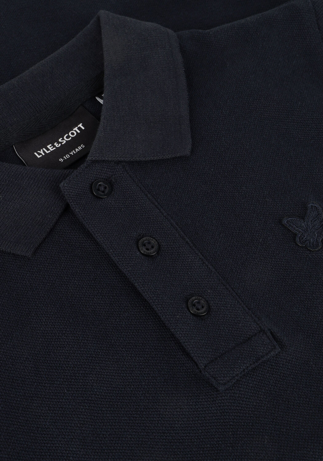 Donkerblauwe LYLE & SCOTT T-shirt LINEN POLO SHIRT - large