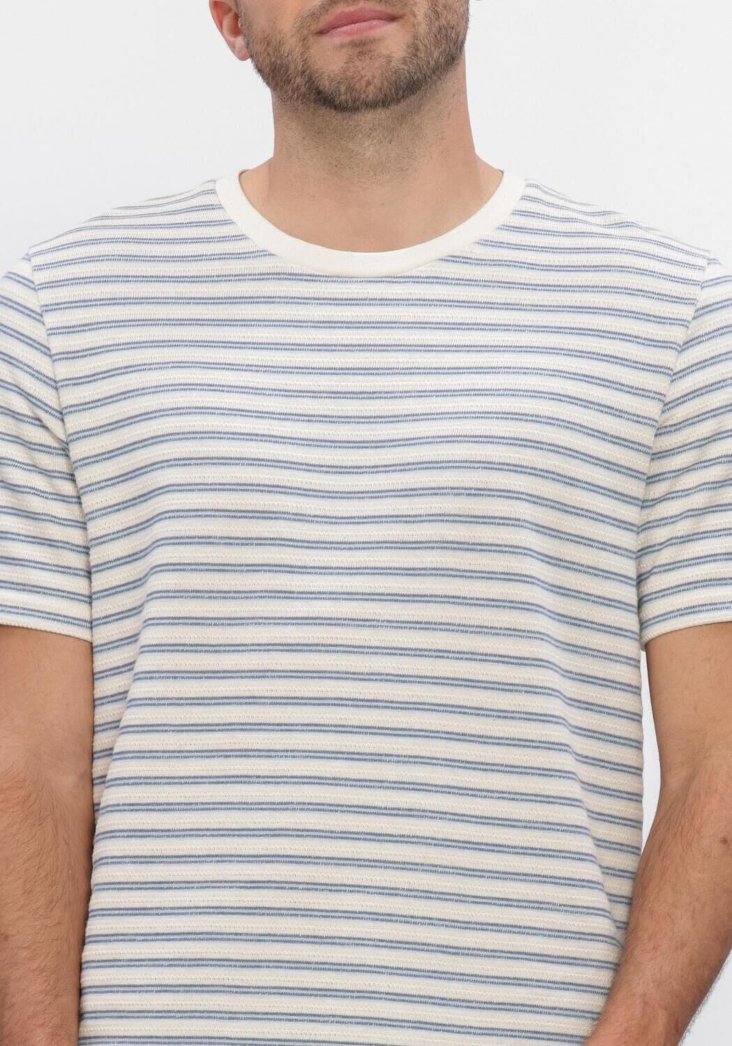 SELECTED MEN SLHKEVIN STRIPE SS O-NECK TEE Polos & T-Shirts en bleu - large