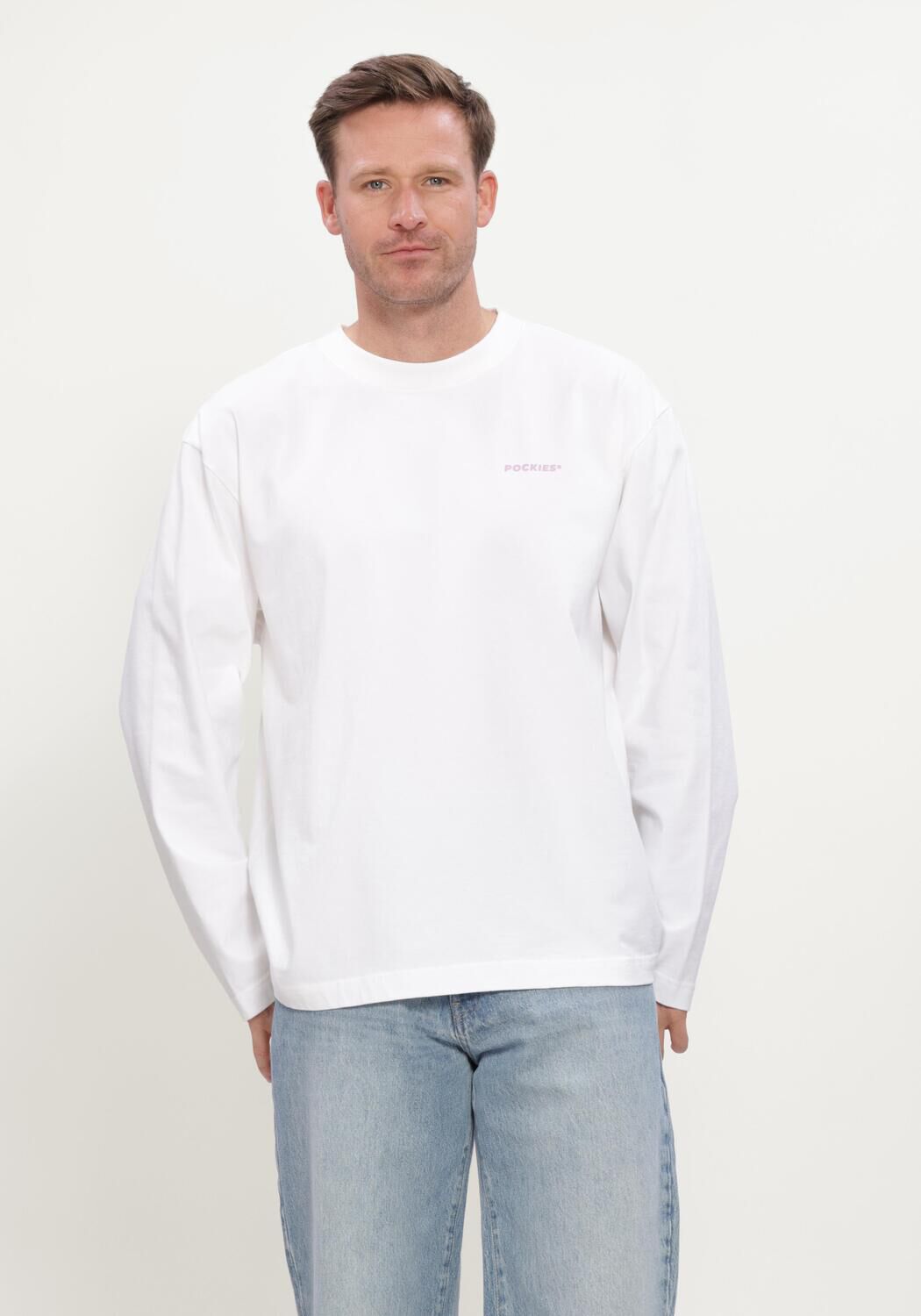 Witte POCKIES T-shirt MOVE SLOW LS - large