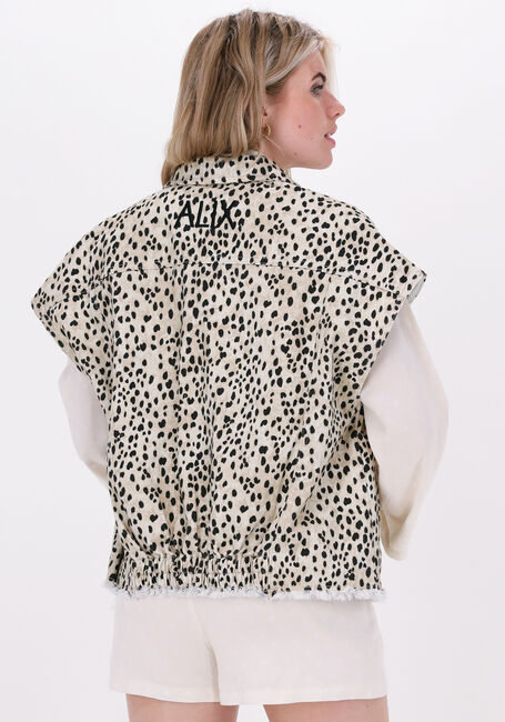 ALIX THE LABEL Gilet WOVEN ANIMAL WAISTCOAT en marron - large