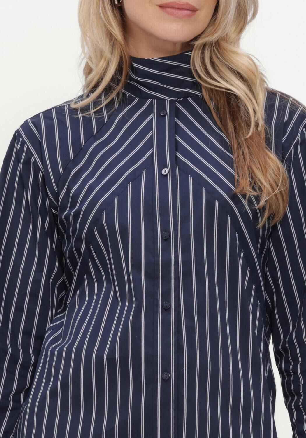 CO'COUTURE SOMOCC STRIPE FUNNEL NECK SHIRT Blouses en bleu - large