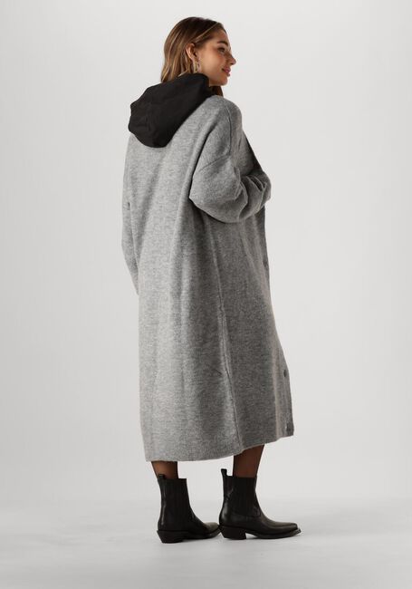 ALIX THE LABEL Gilet LADIES KNITTED FLUFFY LONG en gris - large
