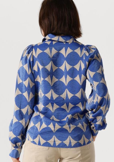 Blauwe SUMMUM  BLOUSE TWO TONE PRINT - large