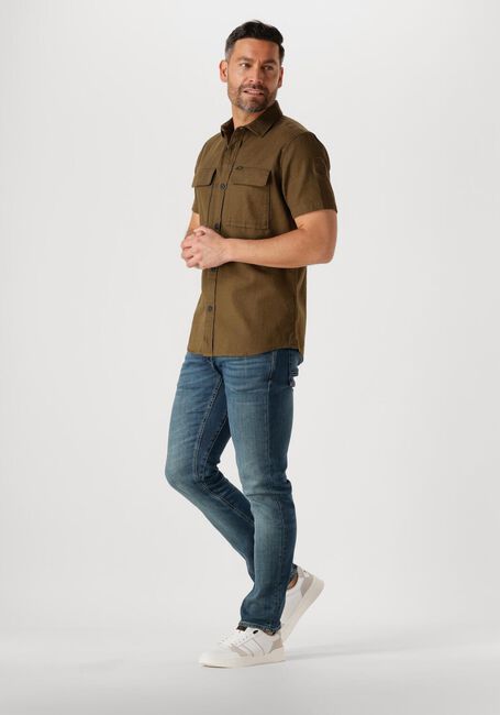 PME LEGEND Chemise décontracté SHORT SLEEVE SHIRT SLUB COTTON Vert foncé - large