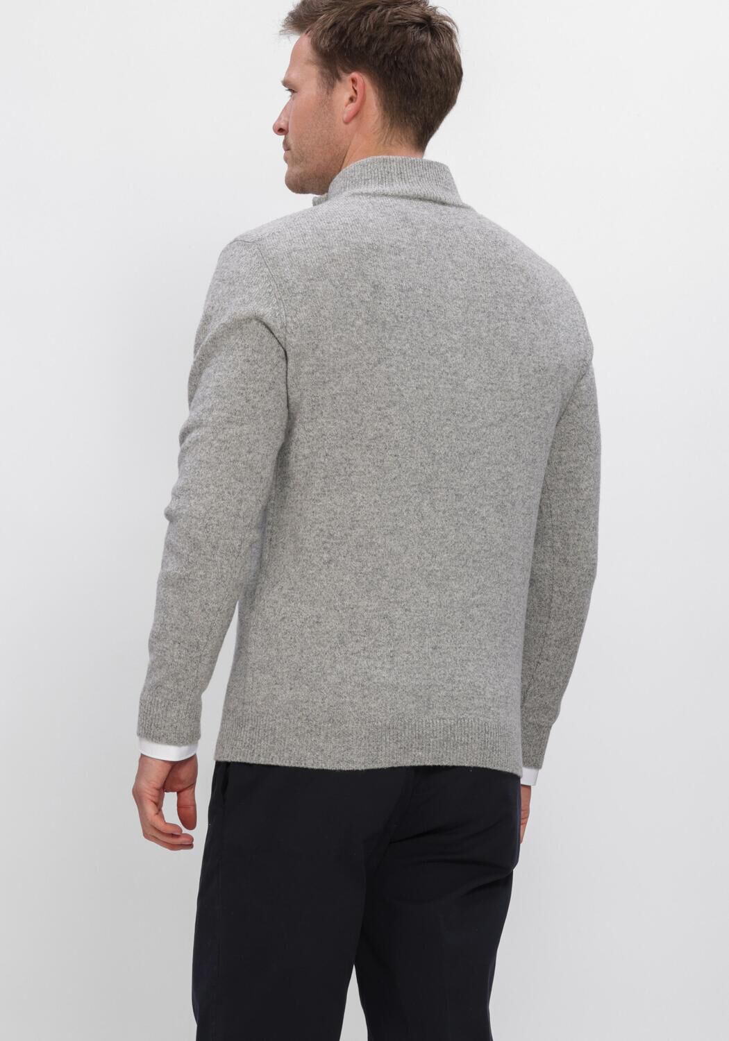 Lichtgrijze PROFUOMO Trui PULLOVER HALF ZIP - large