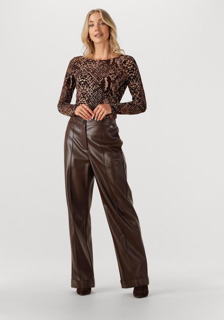 ROUGE EDIT Haut ROUSARI LS O NECK TOP en marron - large