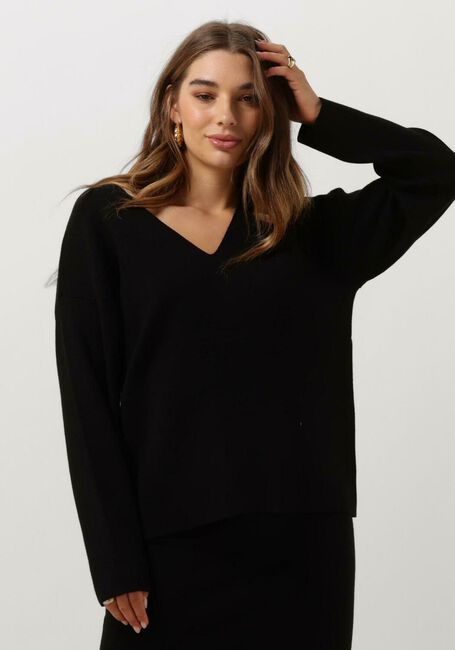 OBJECT Pull OBJREYNARD V-NECK PULLOVER en noir - large
