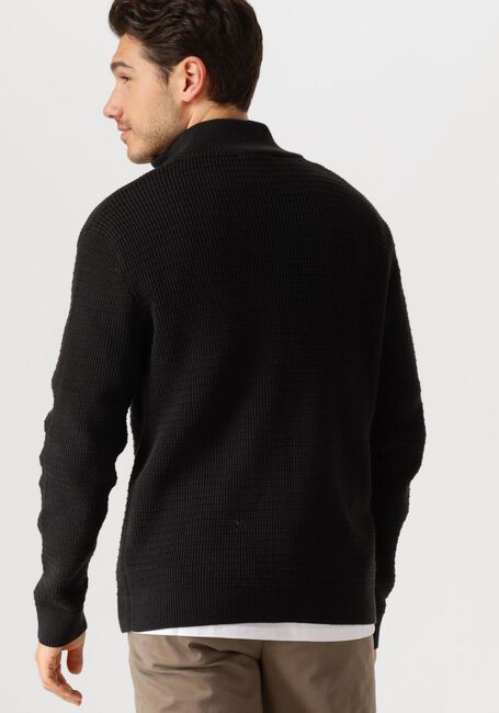 Zwarte SELECTED HOMME Trui SLHTHEO LS KNIT STRUCTURE HALF ZIP - large