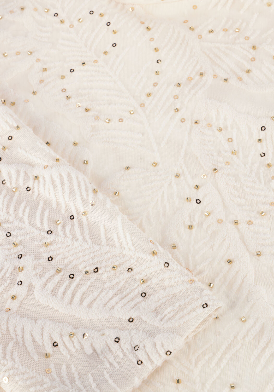 NUKUS Haut PUCK TOP LEAF PAILLET &Eacute;cru - large