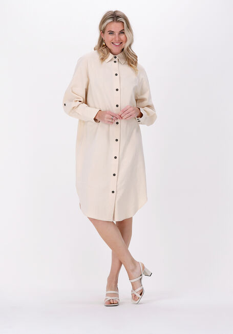 SELECTED WOMEN Robe midi SLFMALVINA-IDA LS en beige - large