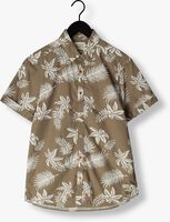 Khaki SCOTCH & SODA Casual overhemd PRINTED + WASHED SHORT SLEEVE POPLIN SHIRT