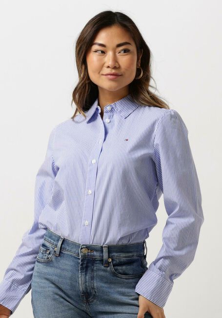 Lichtblauwe TOMMY HILFIGER  ESSENTIAL STP REGULAR SHIRT - large