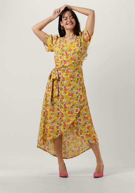 POM AMSTERDAM Robe midi DRESS 7307 en jaune - large