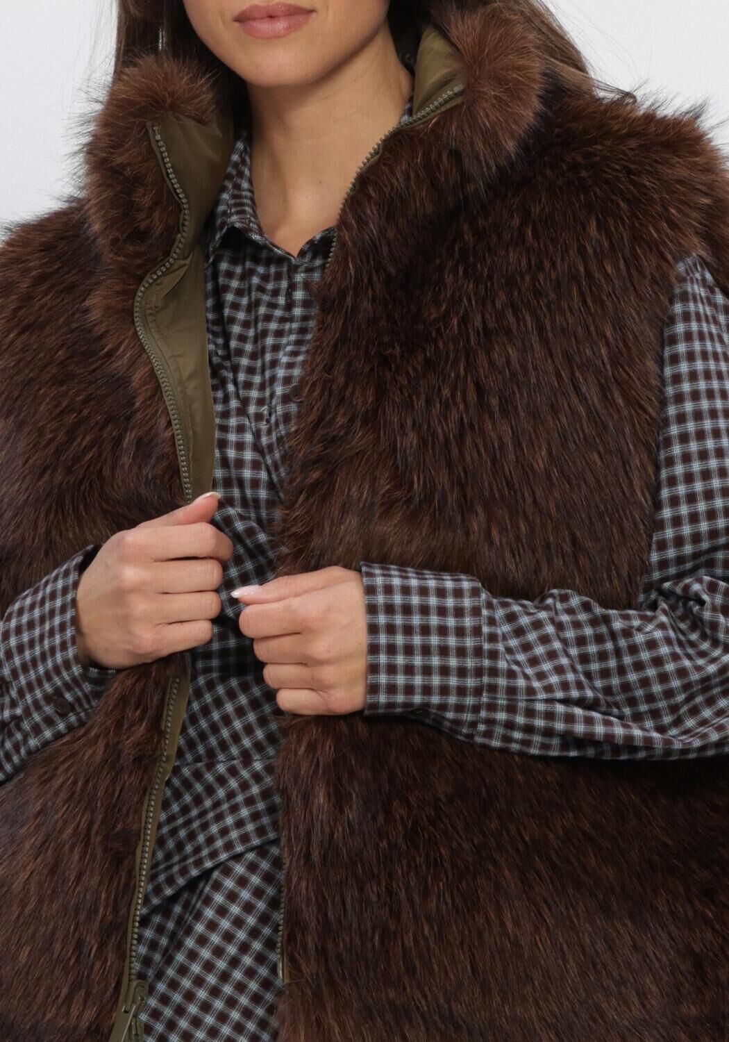 ELEH Gilet EFW260129 en marron - large