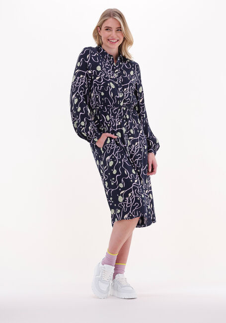 Donkerblauwe SCOTCH & SODA Midi jurk RELAXED FIT SHIRT DRESS - large